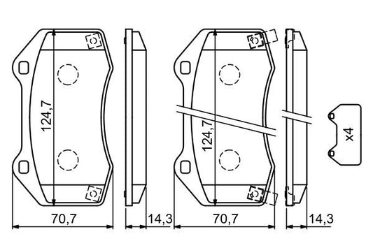 BOSCH 0986494718 Disc Brake Pad Set Front For Fiat 124 Opel Corsa Vauxhall Corsa