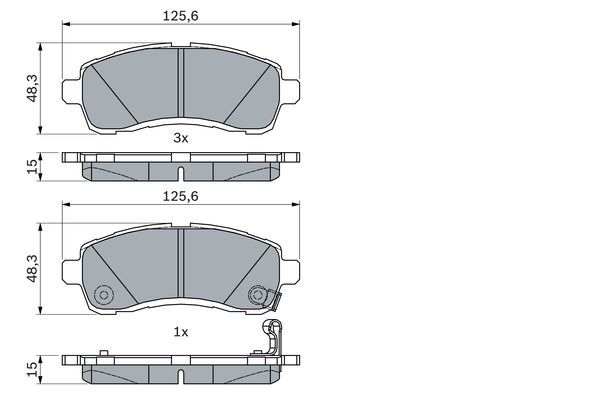 BOSCH 0986494754 Disc Brake Pad Set Front Low-Metallic Fits Mazda Mazda2