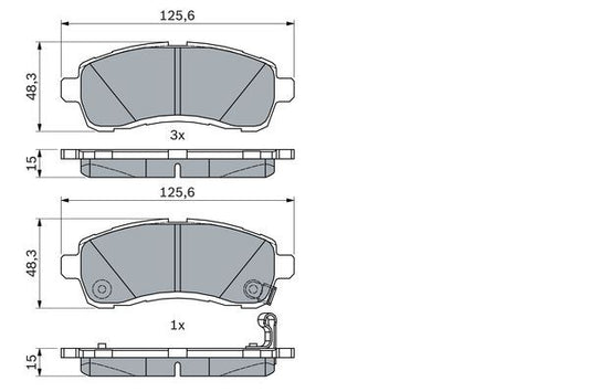 BOSCH 0986494754 Disc Brake Pad Set Front Low-Metallic Fits Mazda Mazda2