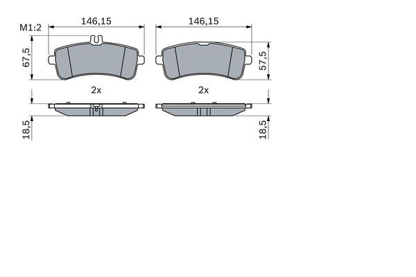 BOSCH 0986494764 Disc Brake Pad Set Rear Fits Mercedes-Benz AMG GT S-Class