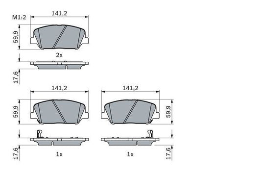 BOSCH 0986494979 Disc Brake Pad Set Front Fits Hyundai Genesis Kia Optima