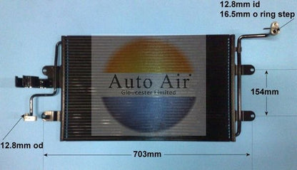 Auto Air 16-9560 A/C Air Con Condenser Air Conditioning Fits Audi Seat Skoda VW