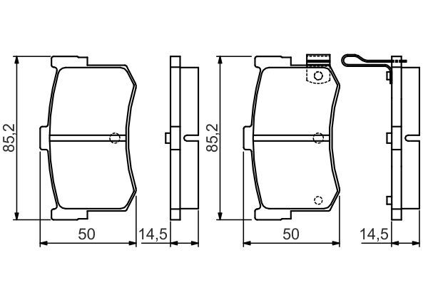 BOSCH 0986495121 Disc Brake Pad Set Rear Low-Metallic Fits Hyundai Sonata