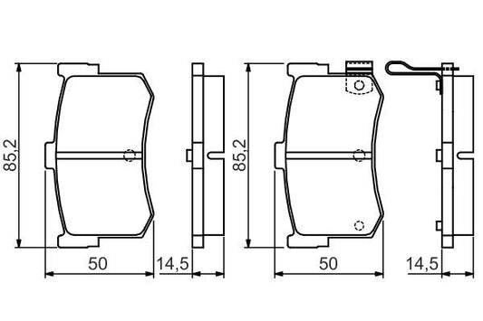 BOSCH 0986495121 Disc Brake Pad Set Rear Low-Metallic Fits Hyundai Sonata