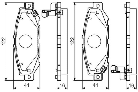 BOSCH 0986495122 Disc Brake Pad Set Rear Fits Toyota Celsior Mark II Supra