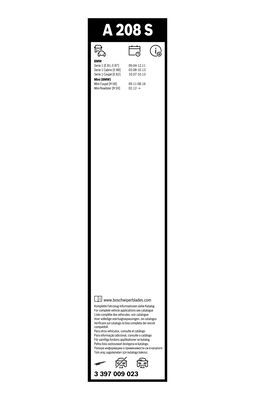 2 x BOSCH AEROTWIN A208S Flat Wiper Blades (Pair) 500/500mm Fits BMW Mini