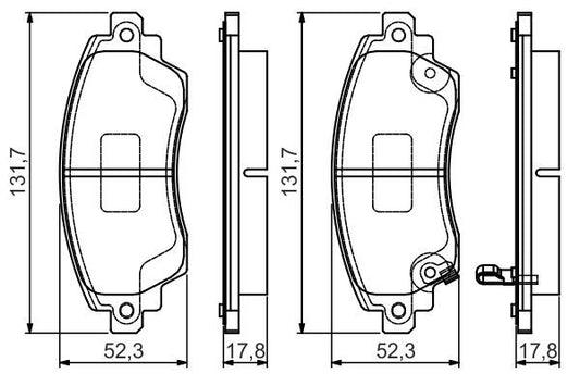 BOSCH 0986495132 Brake Pads Front Low-Metallic W/ Anti-Squeak Plate Fits Toyota