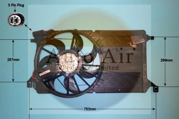 AUTO AIR 05-1268 Radiator Fan Electric Motor Centre Cooling System Fits Ford