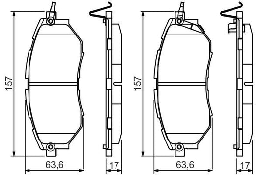 BOSCH 0986495156 Brake Pad Set Front Low-Metallic W/ Mounting Manual Fits Subaru