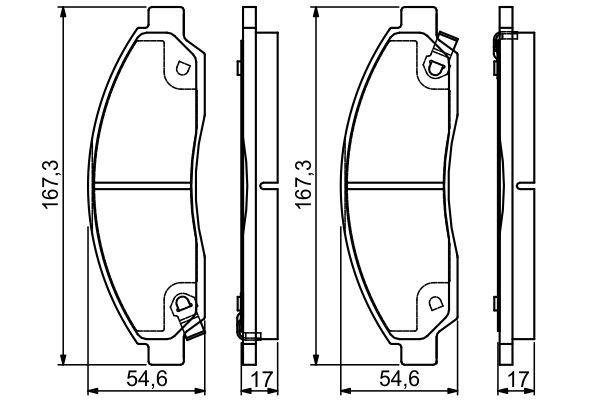 BOSCH 0986495159 Brake Pad Set For Disc Front Low-Metallic Fits Isuzu KB