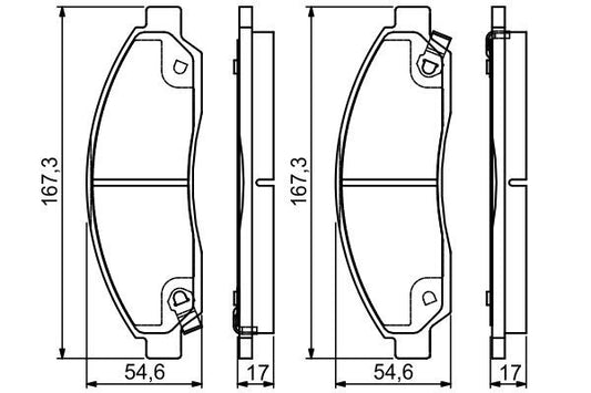BOSCH 0986495159 Brake Pad Set For Disc Front Low-Metallic Fits Isuzu KB