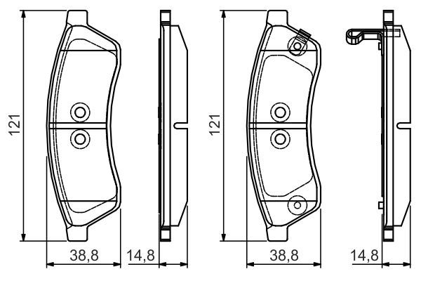 BOSCH 0986495168 Disc Brake Pad Set Rear Low-Metallic Fits Chevrolet Epica