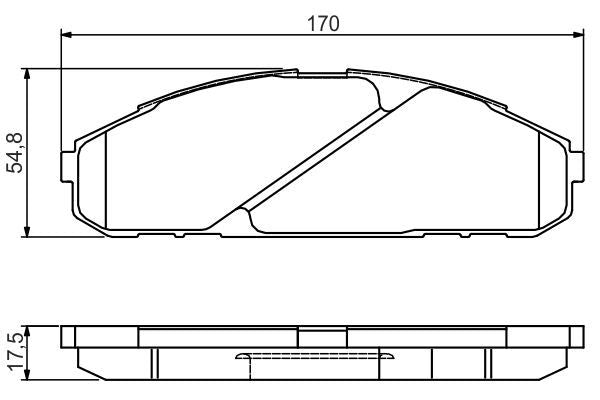 BOSCH 0986495171 Disc Brake Pad Set Front Low-Metallic Fits Nissan Patrol GR