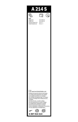2 x BOSCH AEROTWIN A214S Flat Wiper Blades (Pair) 750/750mm Length Fits Ford