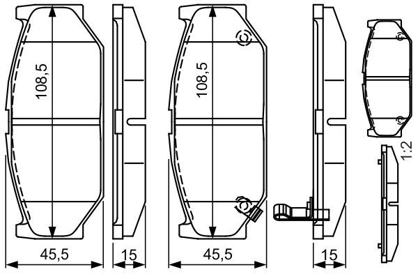 BOSCH 0986495308 Disc Brake Pad Set Front Low-Metallic Fits Suzuki Swift