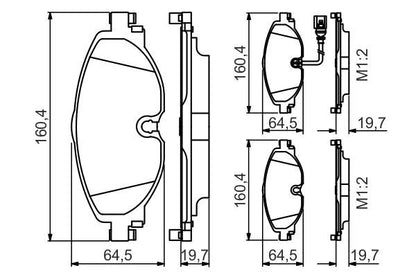 BOSCH 0986495347 Brake Pad Set For Disc Front Low-Metallic Fits Audi A3