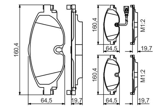BOSCH 0986495347 Brake Pad Set For Disc Front Low-Metallic Fits Audi A3