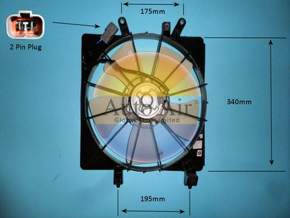 AUTO AIR 05-1387 Radiator Fan Electric Motor Centre Cooling Fits Honda Civic