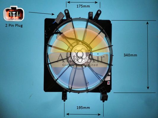 AUTO AIR 05-1387 Radiator Fan Electric Motor Centre Cooling Fits Honda Civic