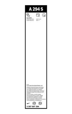 2 x BOSCH AEROTWIN A294S Flat Wiper Blades (Pair) 600/550mm Length Fits Smart