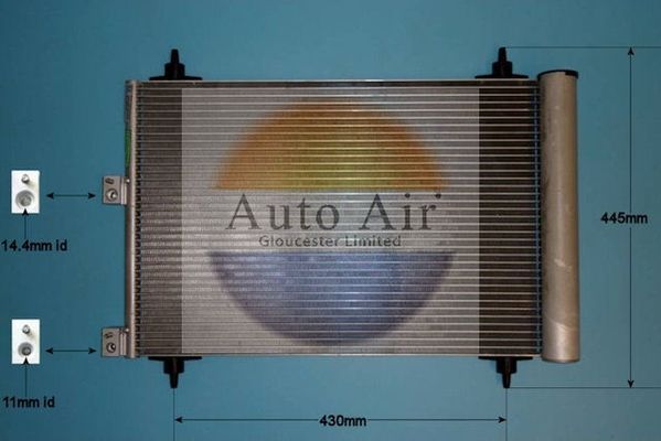 AUTO AIR 16-9702 Air Conditioning Condenser A/C Air Con For Citroen Peugeot