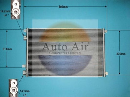 AUTO AIR 16-1043A Air Conditioning Condenser A/C Air Con Replacement For Renault