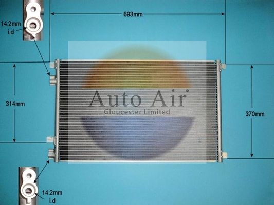 AUTO AIR 16-1043A Air Conditioning Condenser A/C Air Con Replacement For Renault