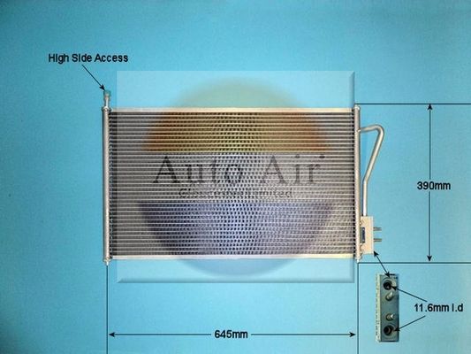 AUTO AIR 16-9714 Air Conditioning Condenser Air Con Replacement Fits Ford Focus