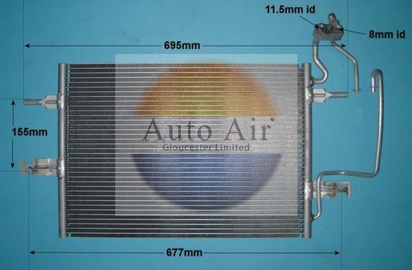 AUTO AIR 16-6214 Air Conditioning Condenser A/C Air Con For Vauxhall Meriva