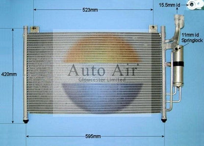 Auto Air 16-9981 A/C Air Con Condenser Air Conditioning Fits Mazda Mazda2