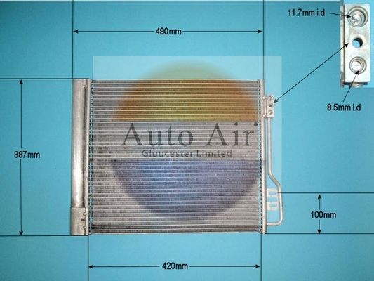 Auto Air 16-9807 A/C Air Con Condenser Air Conditioning Fits Smart Fortwo