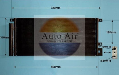 Auto Air 16-1430 A/C Air Con Condenser Air Conditioning Fits Chevrolet Vauxhall