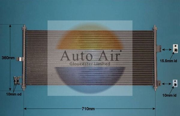 AUTO AIR 16-6205 Air Conditioning Condenser A/C Air Con Replacement Fits Nissan