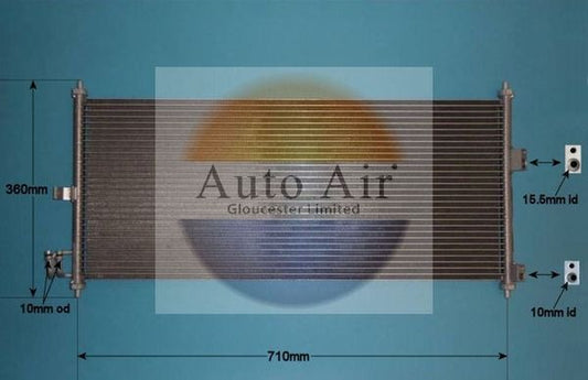 AUTO AIR 16-6205 Air Conditioning Condenser A/C Air Con Replacement Fits Nissan