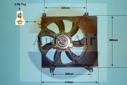 AUTO AIR 05-1141 Radiator Fan Electric Motor Centre Fits Hyundai Amica / Atoz