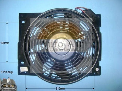 AUTO AIR 05-1165 Radiator Fan Electric Motor Centre Fits Vauxhall Astra
