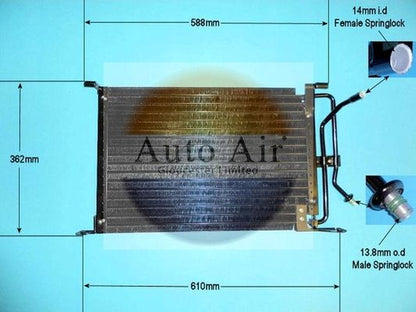 AUTO AIR 16-1124 Air Conditioning Condenser Fits Ford Fiesta Courier Puma