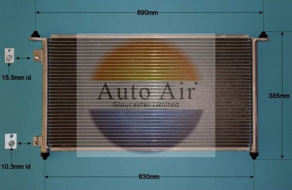 Auto Air 16-0002 A/C Air Con Condenser Air Conditioning Fits Honda Civic