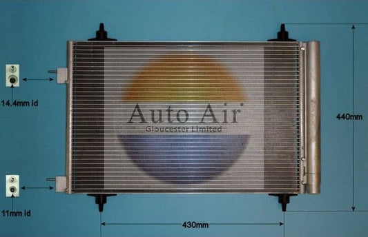 AUTO AIR 16-9919 Air Conditioning Condenser A/C Air Con For Citroen Peugeot