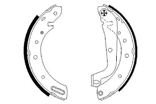 BOSCH 0986487583 Brake Shoe Set Rear 57mm Width Braking System Fits Ford Nissan