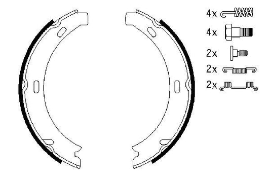 BOSCH 0986487584 Parking Brake Shoe Set Rear Fits Mercedes-Benz E-Class