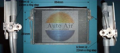 AUTO AIR 16-6542 Air Condenser A/C Air Conditioning Fits Volvo C70 S70 V70 850