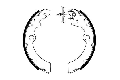 BOSCH 0986487760 Brake Shoe Set Rear Fits Nissan Pixo Suzuki Alto Alto K10