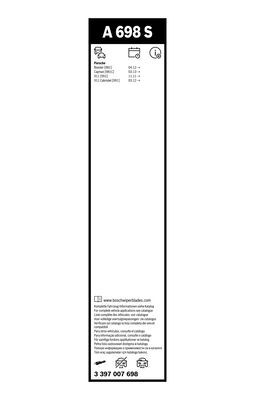 2 x BOSCH AEROTWIN A698S Flat Wiper Blades (Pair) 530/575mm Fits Porsche