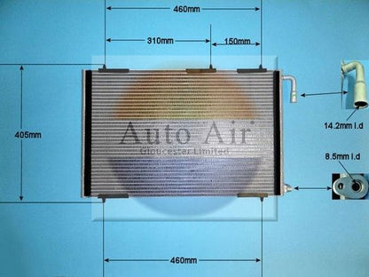 AUTO AIR 16-8910 Air Conditioning Condenser Fits Peugeot 206 206 Van 206+