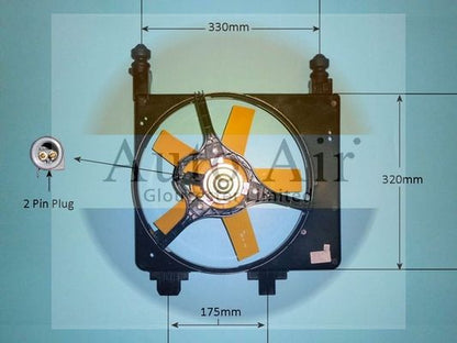 AUTO AIR 05-1233 Radiator Fan Electric Motor Centre Cooling Fits Ford Fiesta