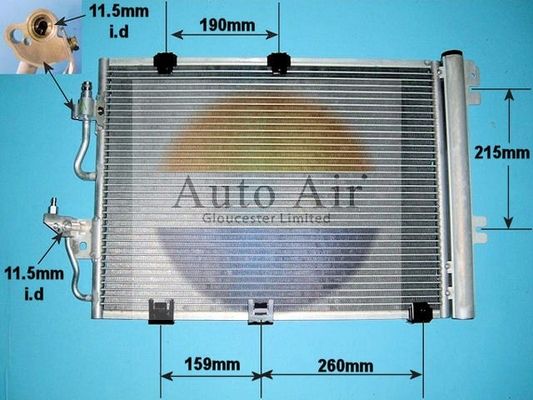 Auto Air 16-1060 Air Conditioning Condenser Fits Vauxhall Astra Astravan Zafira