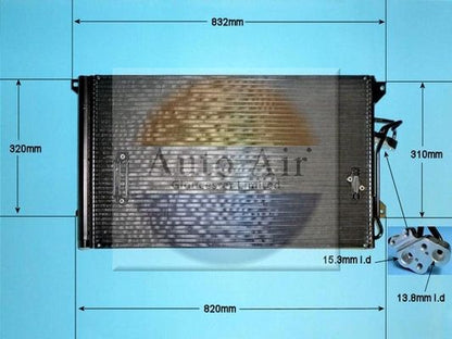 Auto Air 16-1418A A/C Air Con Condenser Air Conditioning Fits Audi Porsche VW
