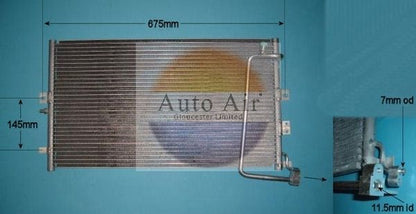 AUTO AIR 16-6017 Air Conditioning Condenser A/C Air Con Replacement For Saab 9-5