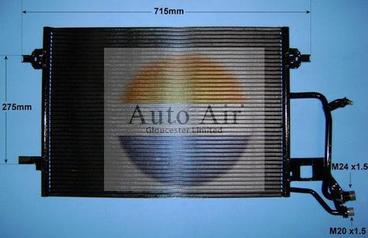 AUTO AIR 16-9561 Air Condenser A/C Air Conditioning Fits Audi A4 A6 VW Passat